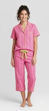 Bedhead X Trina Turk Pink Organic Cotton Pajama Set Large